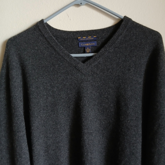 Men’s Club Room Cashmere Sweater Size Medium Gray - Picture 4 of 9
